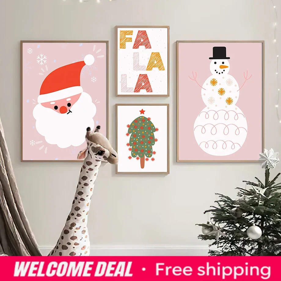 Resin Art Quote - Weihnachtsmann Weihnachtsbaum Falala Zitate Poster Minimalistischer