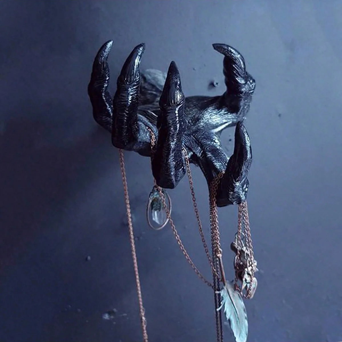 Resin Art Sculptures - Halloween Gothic Hexe Hand Statue Hause