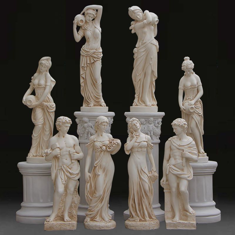 Resin Art Sculptures - Gipsstatue Kunstornament europäische Retro-Figur Harzskulptur Garten