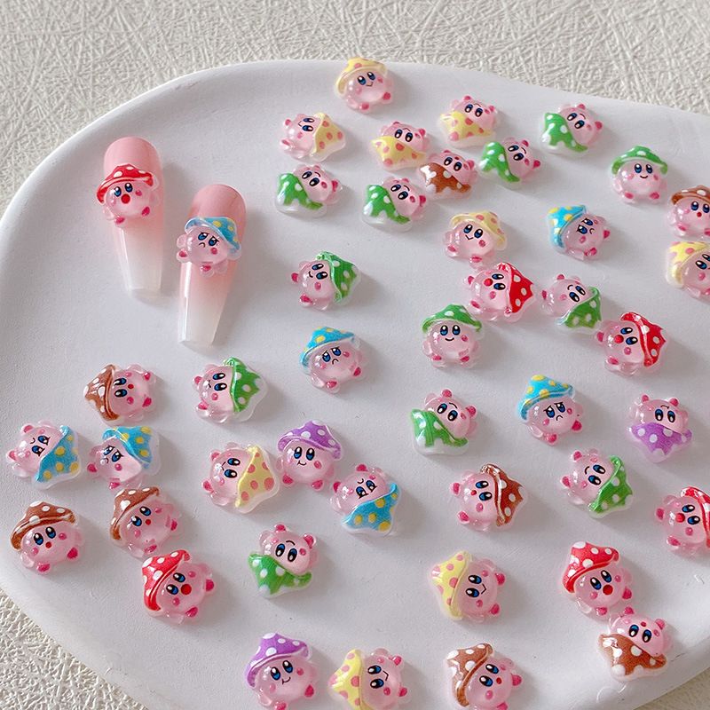 Resin Art And Decor - 2/10/20 Stück Kirby Nagelcharms 3D Harz