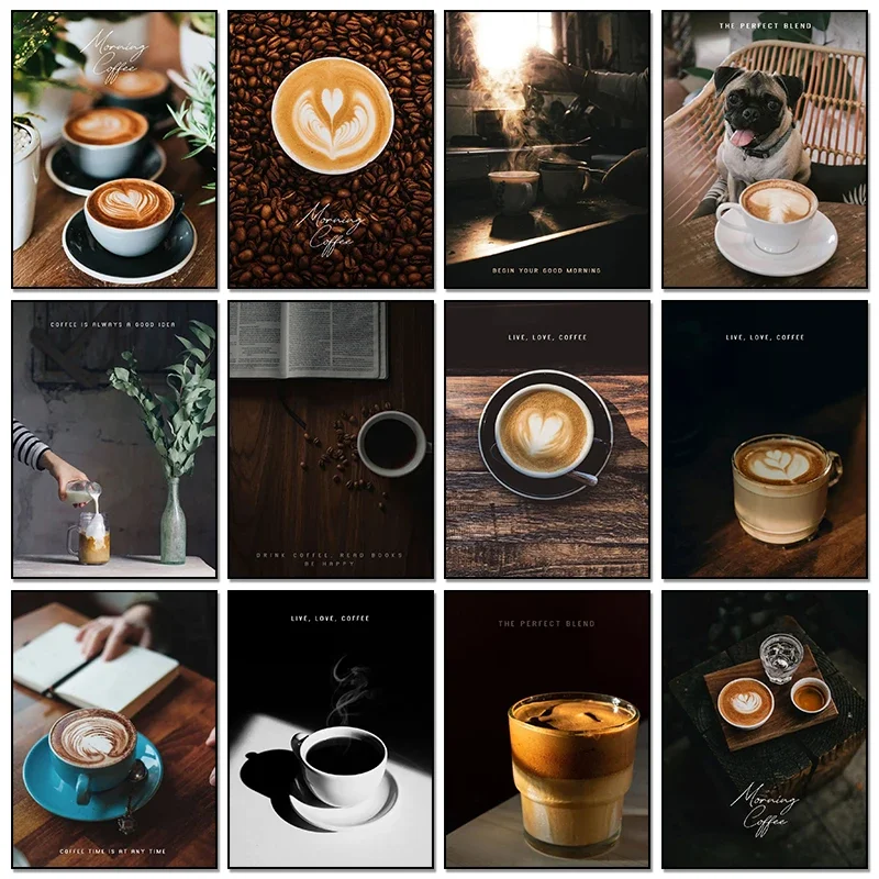Resin Art Quote - Vintage Morning Coffee Kaffee-Poster und -Drucke,