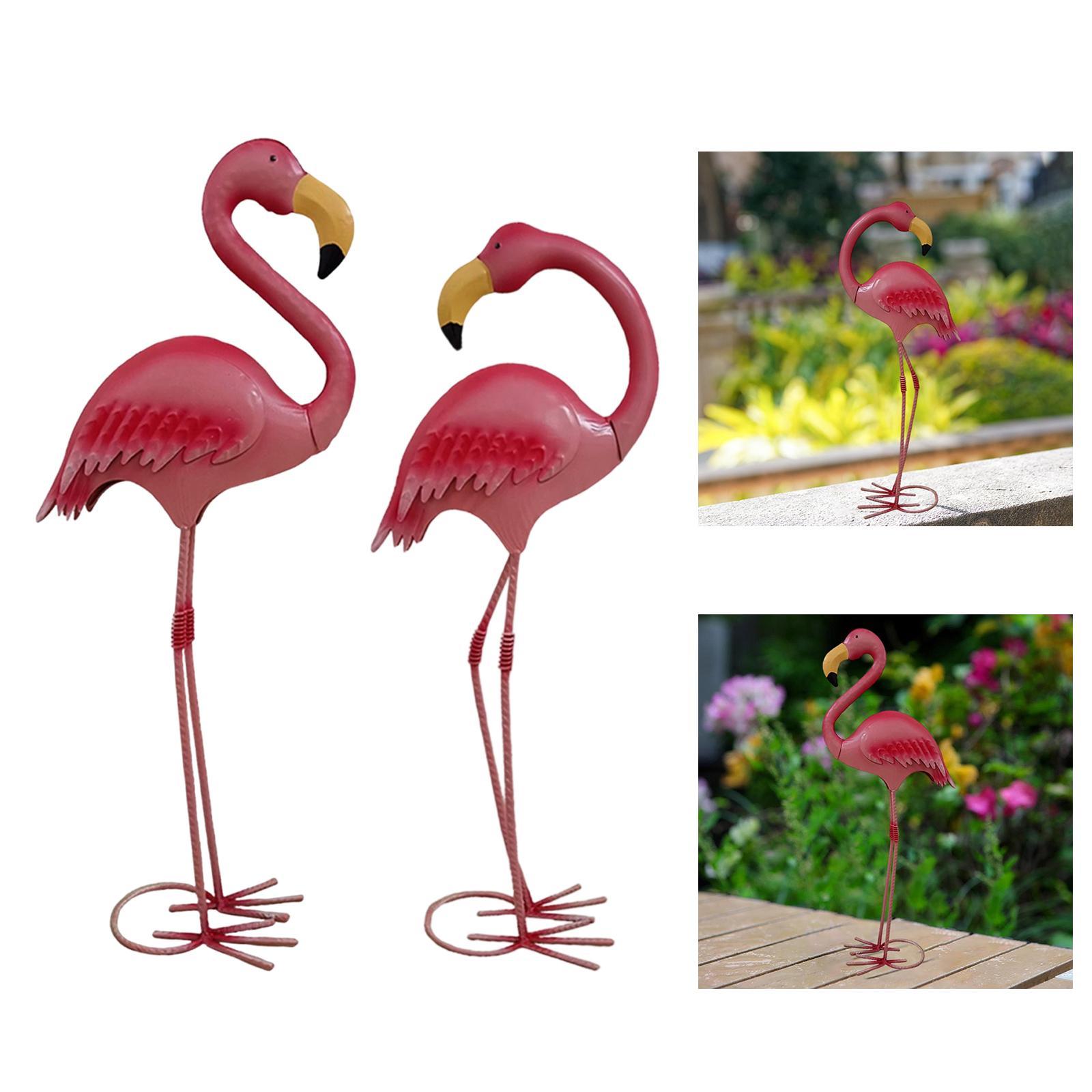 Resin Art Sculptures - Gartenstatue aus Metall, Hofkunst, Flamingo-Skulptur, multifunktionales