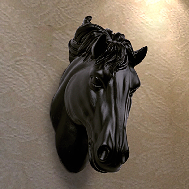 Resin Art Sculptures - 3D Pferdekopf Wandkunst Harz-Skulptur Tierdekorationen Wohnzimmer