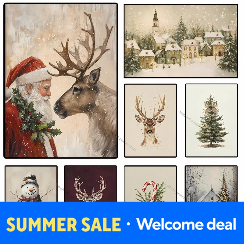 Resin Art Quote - 2026 Weihnachts-Wandkunst-Poster Vintage Feiertags-Prints Rot &