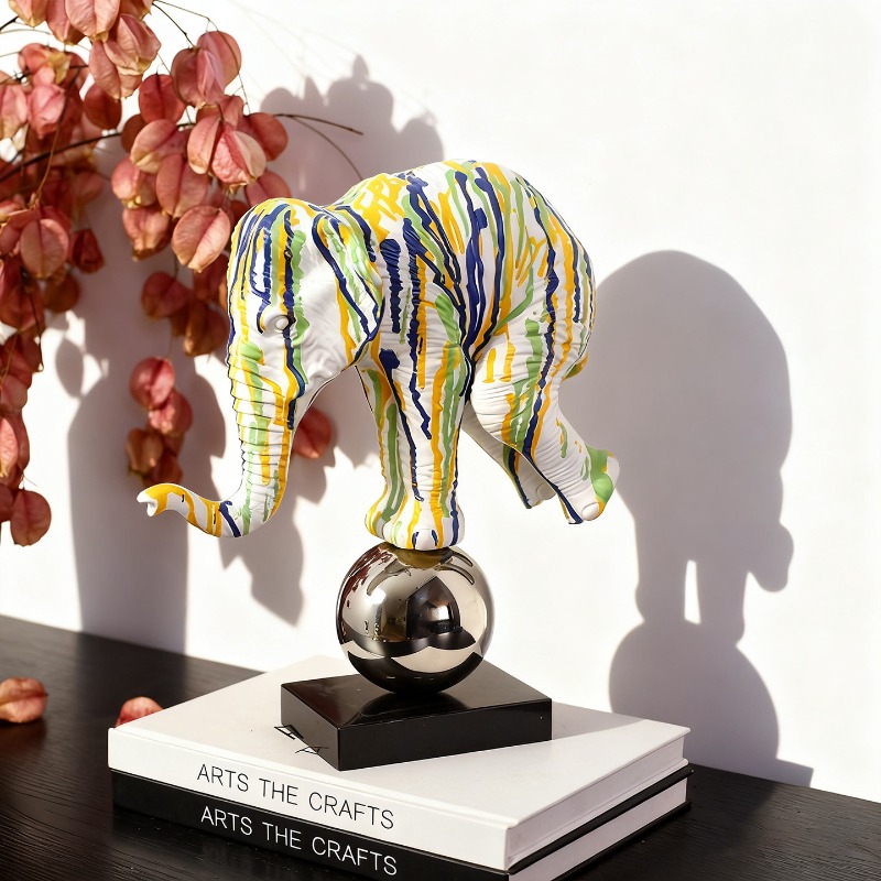 Bunte Graffiti-Elefanten-Statu – Resin Art For Anniversary Gift Bewertung und Preis